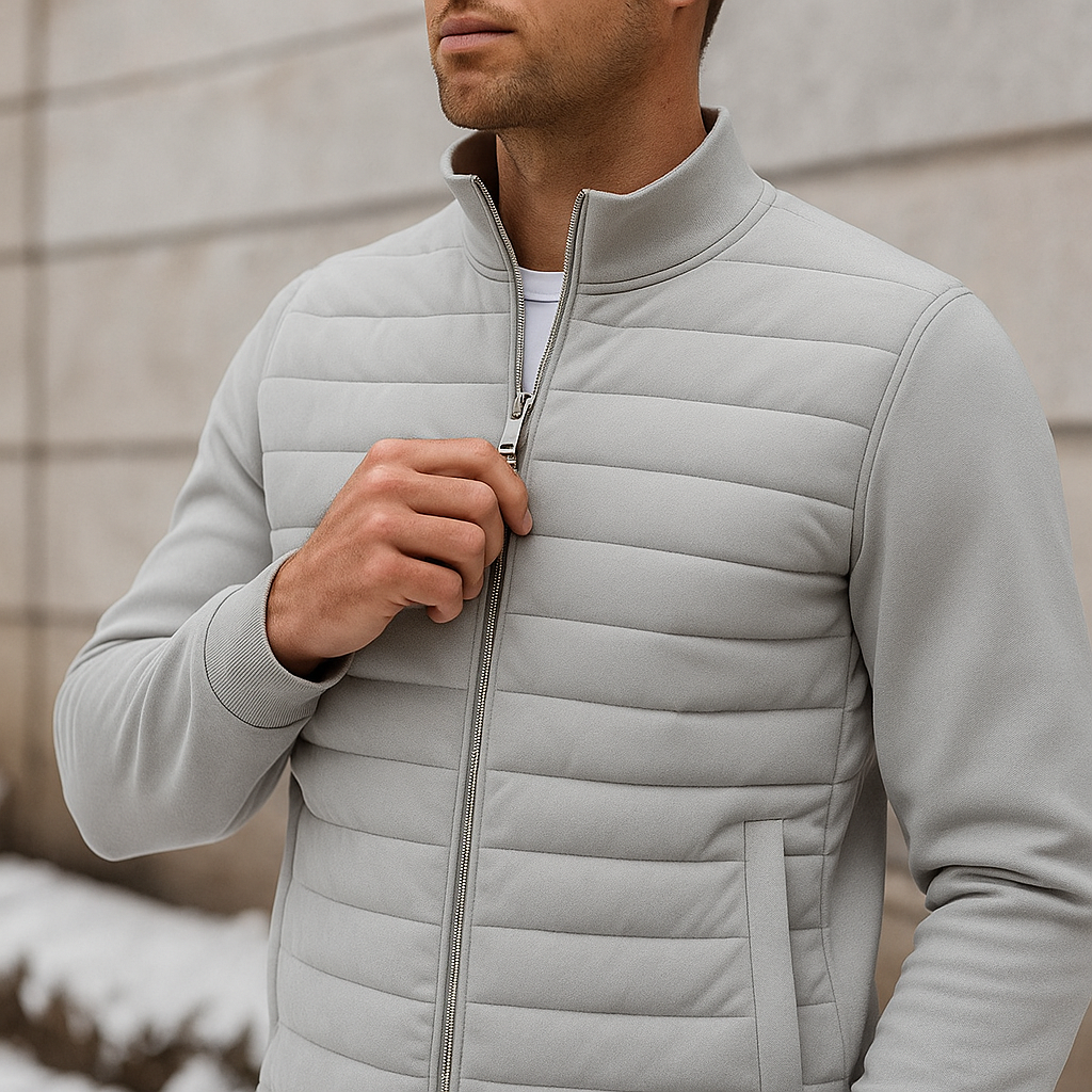 Wattierte Jacke für Herren mit Stehkragen im Business-Stil