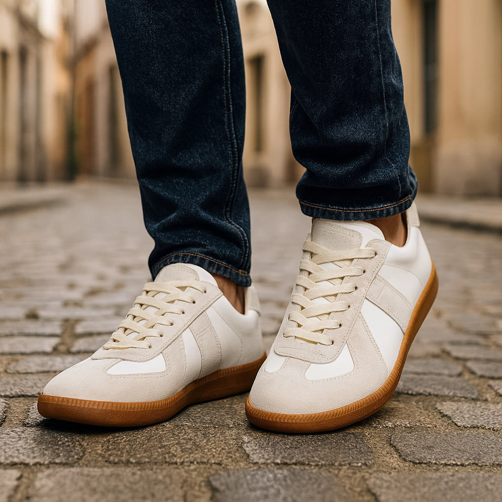 Weiße Sneaker Herren – Bequeme Rutschfeste Schnürsneaker für Jeden Tag