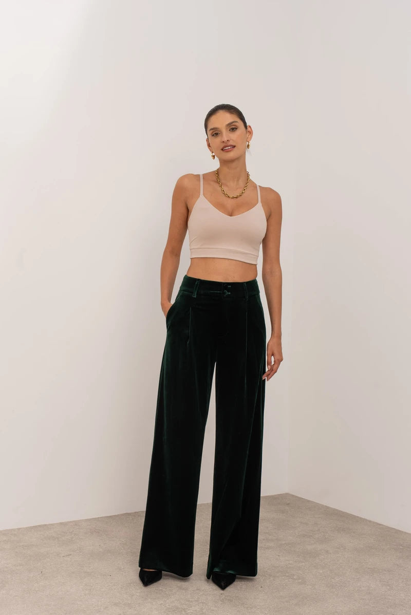 Weite Hose Damen | Samt-Palazzo & Eleganter High-Waist-Schnitt