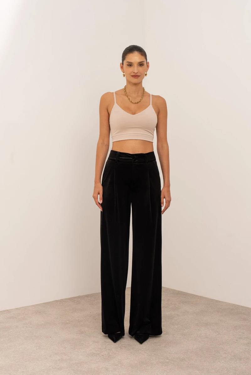 Weite Hose Damen | Samt-Palazzo & Eleganter High-Waist-Schnitt