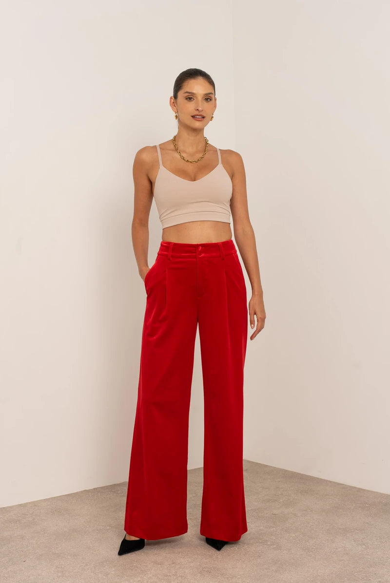 Weite Hose Damen | Samt-Palazzo & Eleganter High-Waist-Schnitt
