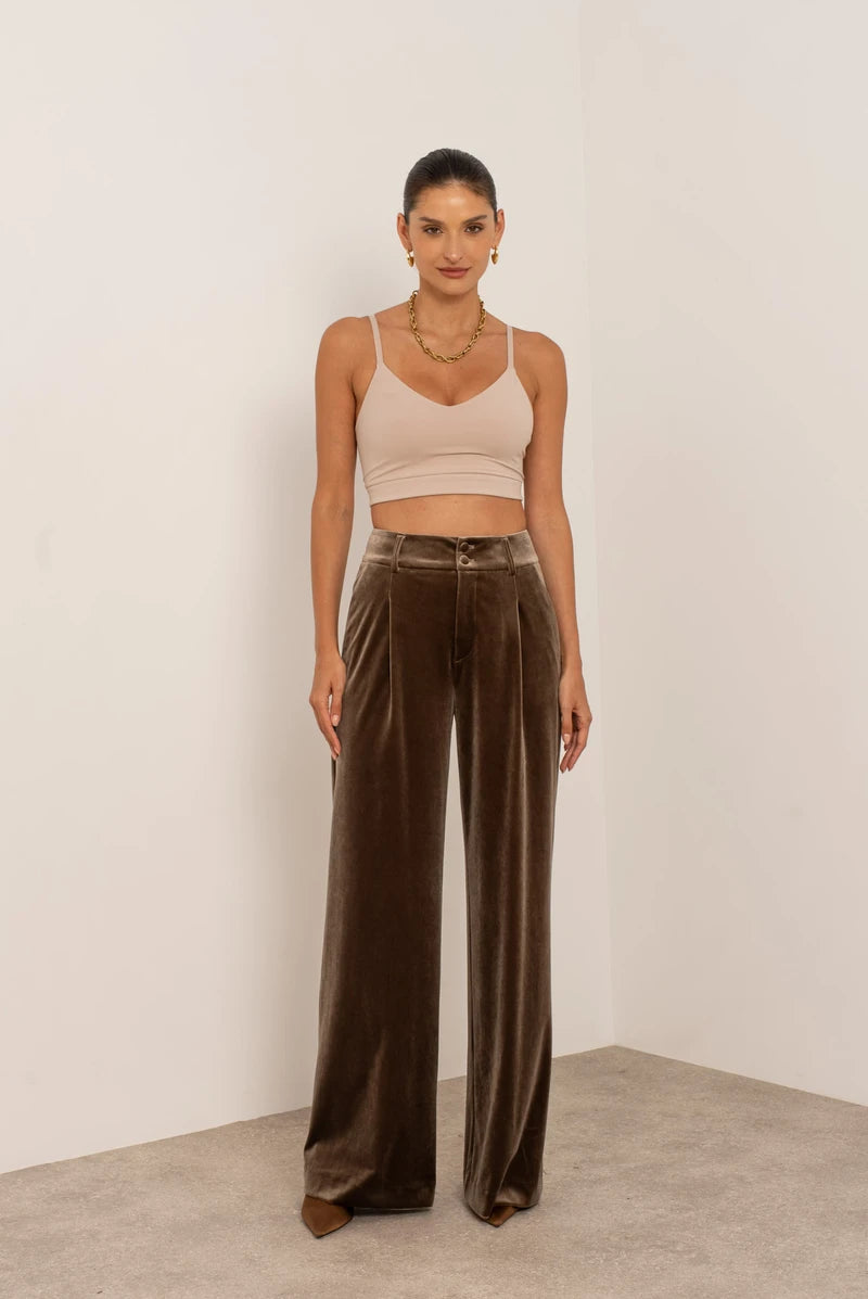 Weite Hose Damen | Samt-Palazzo & Eleganter High-Waist-Schnitt