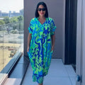 Oceania™ Viskose-Kleid mit weitem Schnitt und tropischem Print / Das Kleidungsstück, das Komfort und mühelose Schönheit vereint!