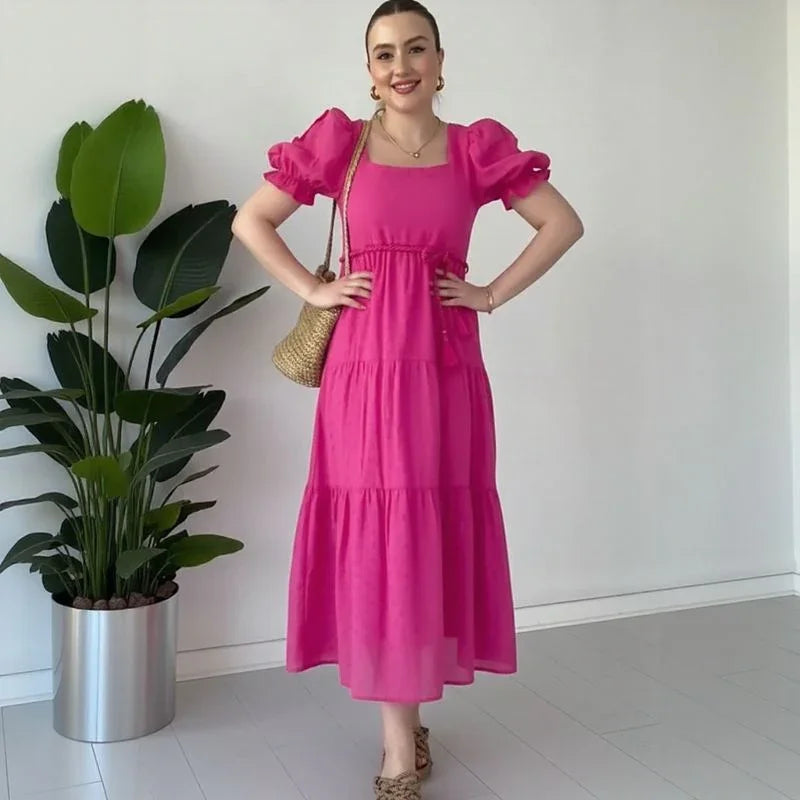 Bella™-Kleid aus strukturierter Viskose mit Prinzessinnenärmeln / Leichtigkeit, Charme und Feminität in jeder Bewegung