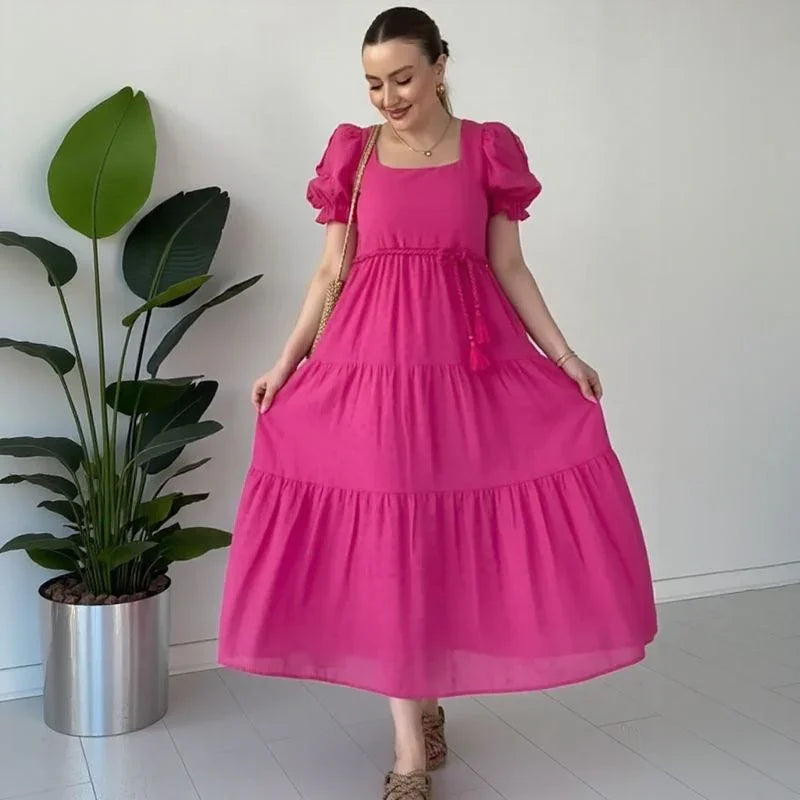 Bella™-Kleid aus strukturierter Viskose mit Prinzessinnenärmeln / Leichtigkeit, Charme und Feminität in jeder Bewegung