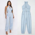 Dominna™ Jumpsuit aus Leichter Sarja im Raffinierten Cargo-Stil