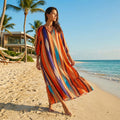 Kamelie™ Viskose-Maxikleid mit tiefem V-Ausschnitt