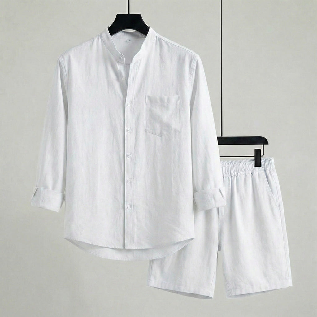Riviera Klassik™ Minimalistisches Set aus Baumwoll-Leinen-Mischung