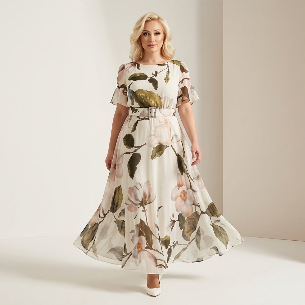 Valenza Ästhetik™ Langes Kleid mit Blumenmuster