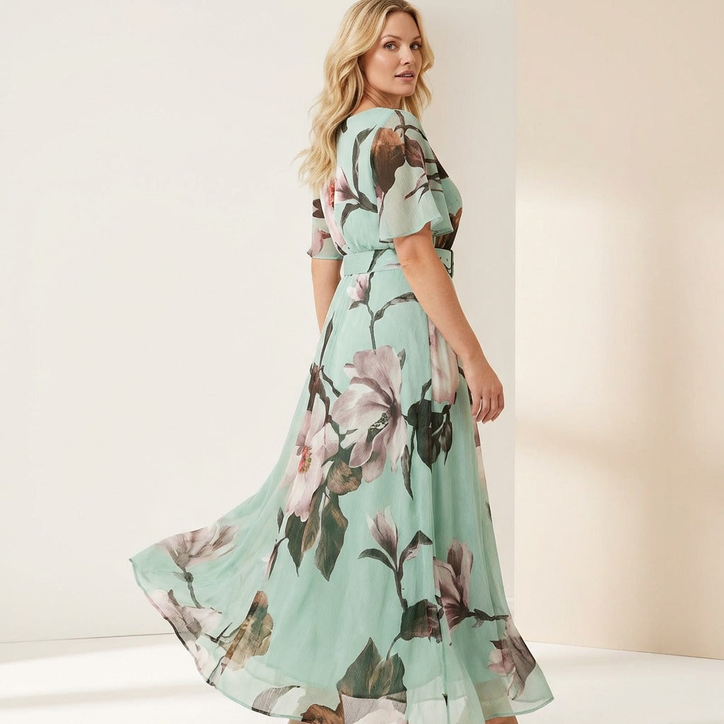 Valenza Ästhetik™ Langes Kleid mit Blumenmuster