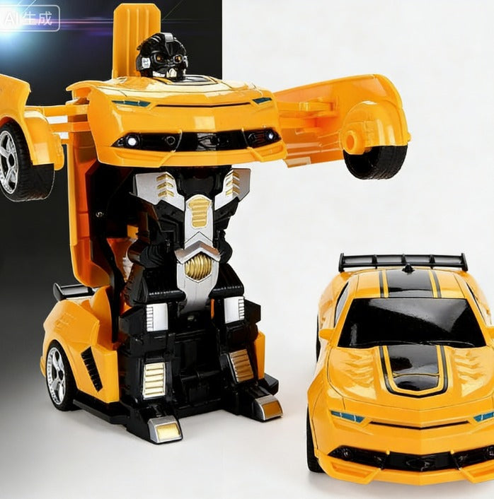 2-in-1 RC-Transformationsroboterauto – Ferngesteuertes Fahrzeug mit LED-Leuchten, Musik und Ein-Knopf-Transformation