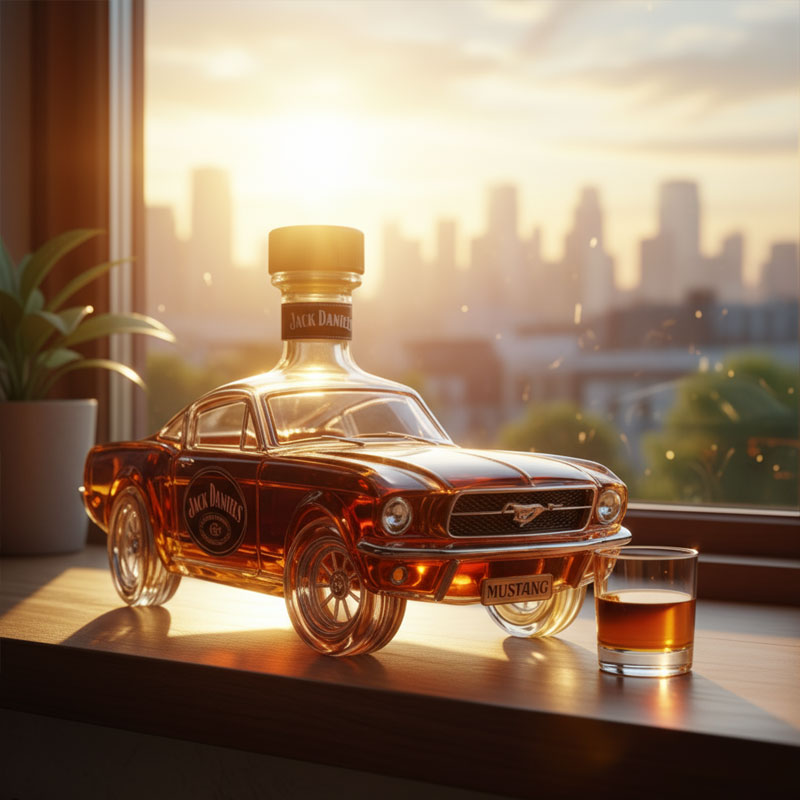 Whiskykaraffe in Mustang-Form für die Hausbar
