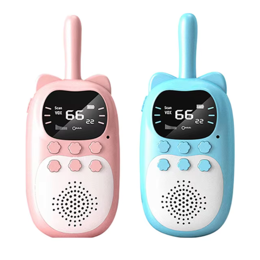 Wiederaufladbare Walkie-Talkies für Kinder – Große Reichweite 3 km, robustes Design mit leuchtenden Farben