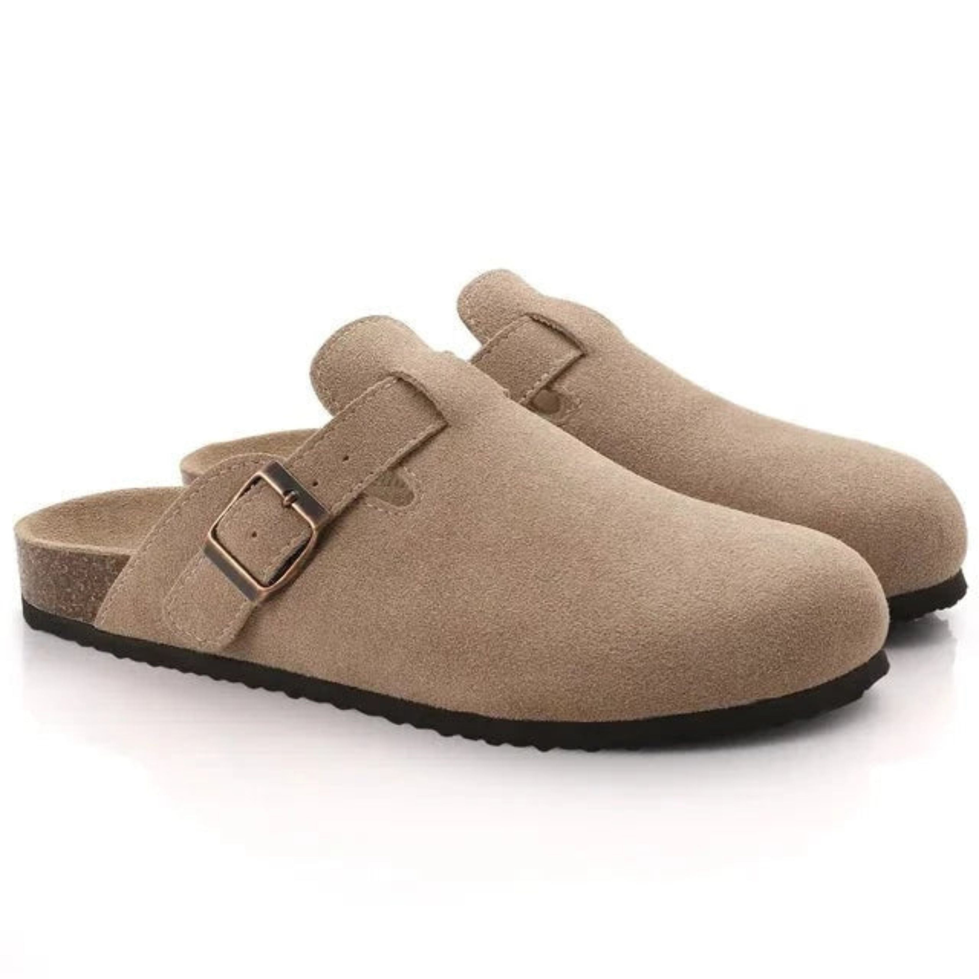 Wildleder Clogs Herren | Orthopädisches Fußbett & Verstellbare Schnalle