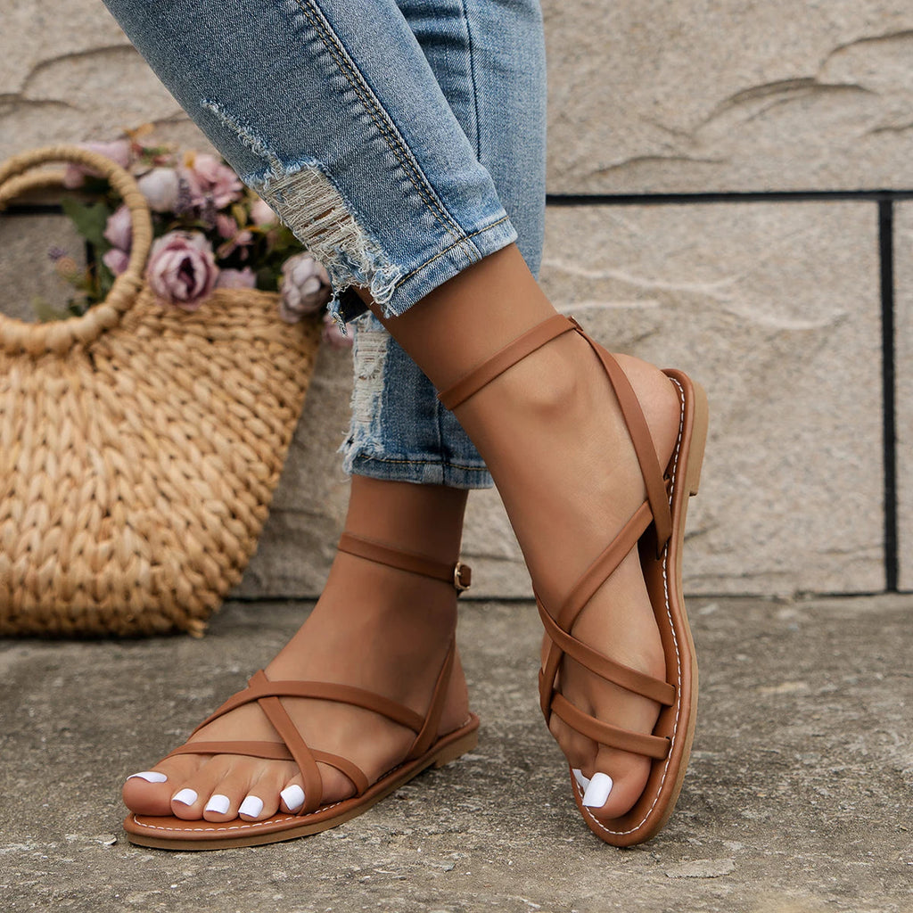 Damen Verstellbare Träger Offenem Design Sandalen