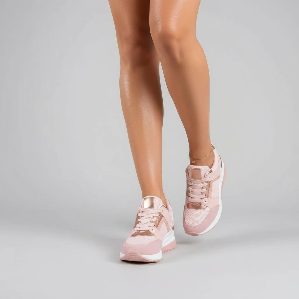 Bequeme Sneaker für Damen mit Keilabsatz und Perforiertem Obermaterial