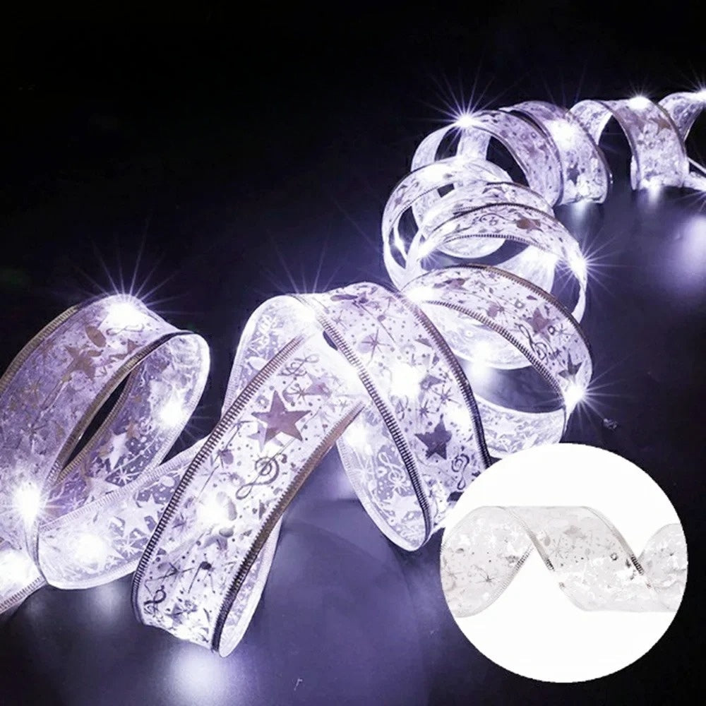 XmasSlinger | LED-Weihnachtsbeleuchtung und Schleifen-Set zur Dekoration