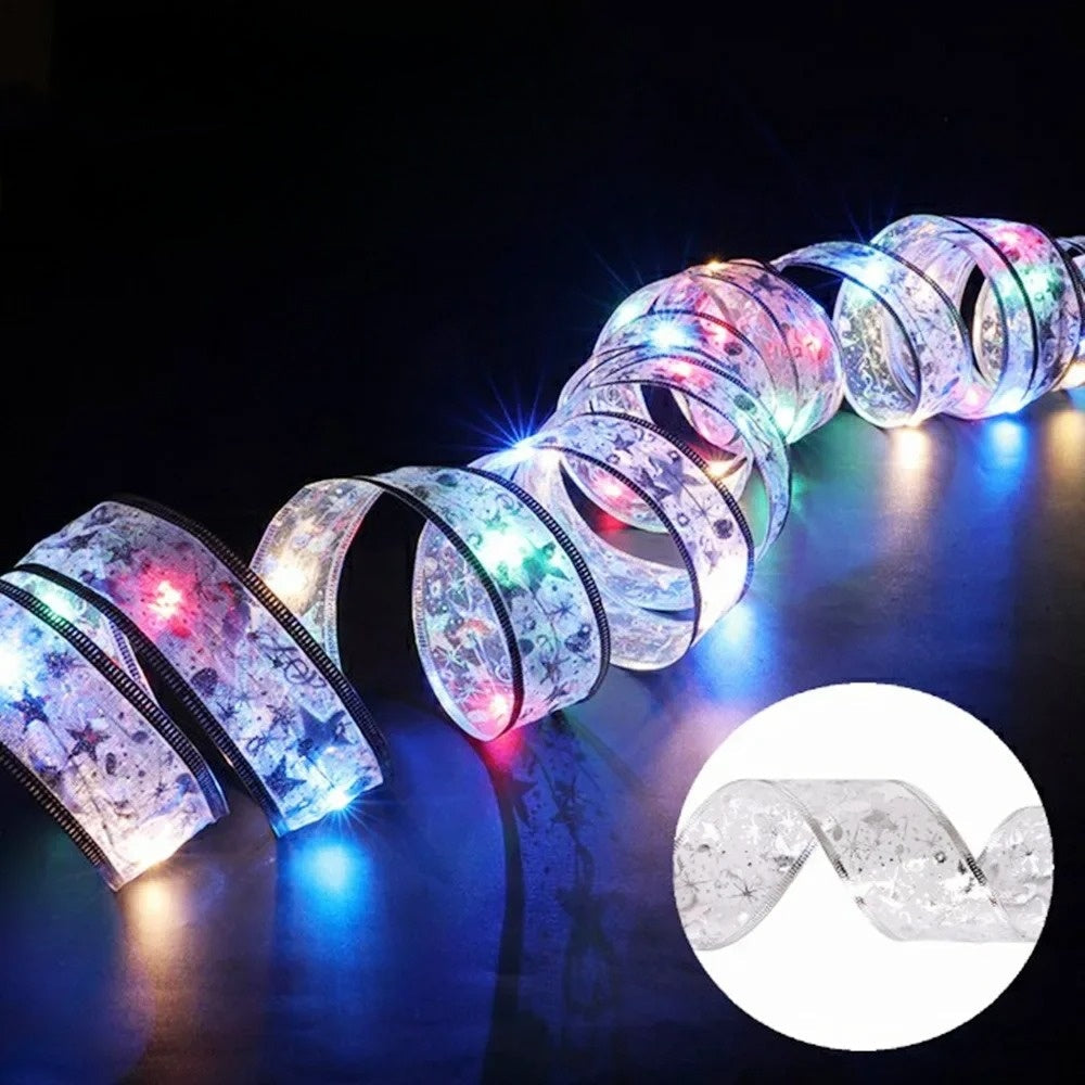 XmasSlinger | LED-Weihnachtsbeleuchtung und Schleifen-Set zur Dekoration