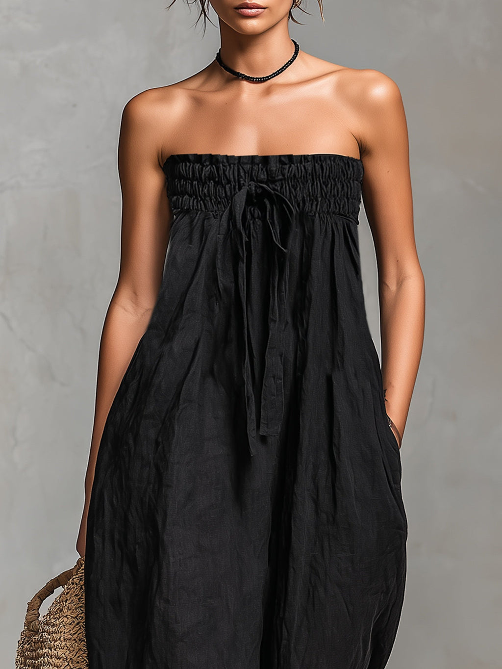 Nina | Damen Trägerloses Elegantes Overall – Strapless Jumpsuit für Hochzeit 2026