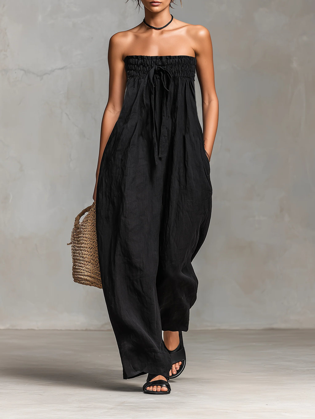 Nina | Damen Trägerloses Elegantes Overall – Strapless Jumpsuit für Hochzeit 2026