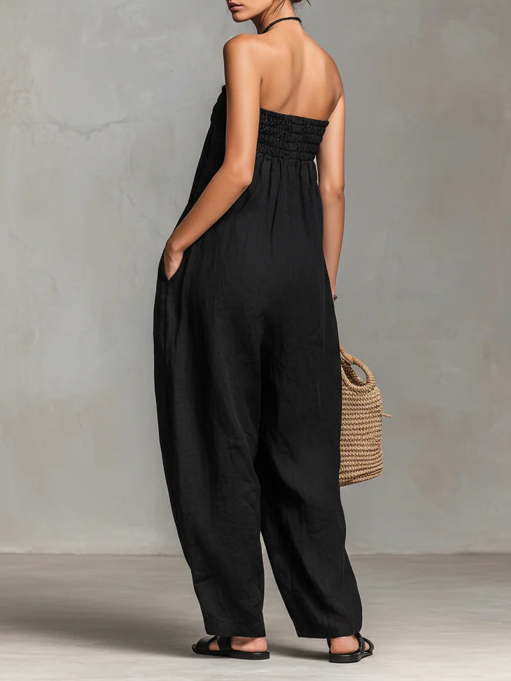 Nina | Damen Trägerloses Elegantes Overall – Strapless Jumpsuit für Hochzeit 2026
