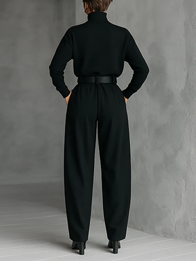 JULIET | SET AUS ROLLKRAGENPULLOVER UND GERADER HOSE