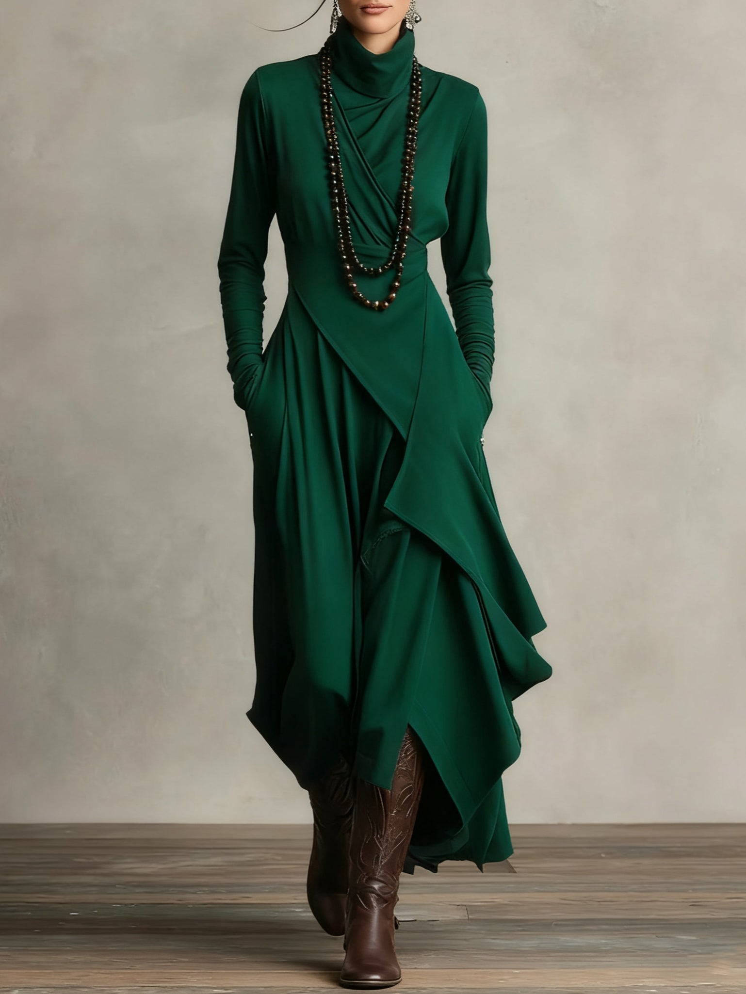 GIORGIA /   PLISSIERTES MAXIKLEID IN VIOLETT