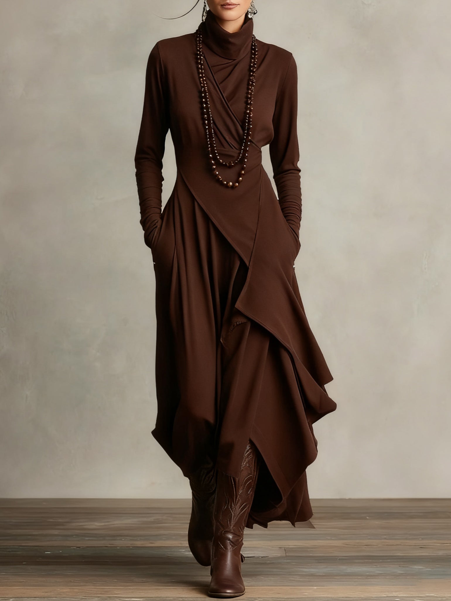 GIORGIA /   PLISSIERTES MAXIKLEID IN VIOLETT