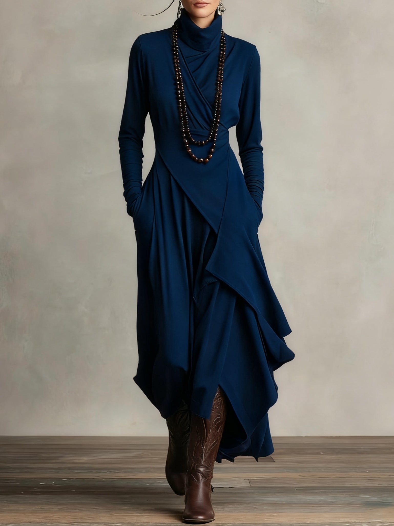 GIORGIA /   PLISSIERTES MAXIKLEID IN VIOLETT