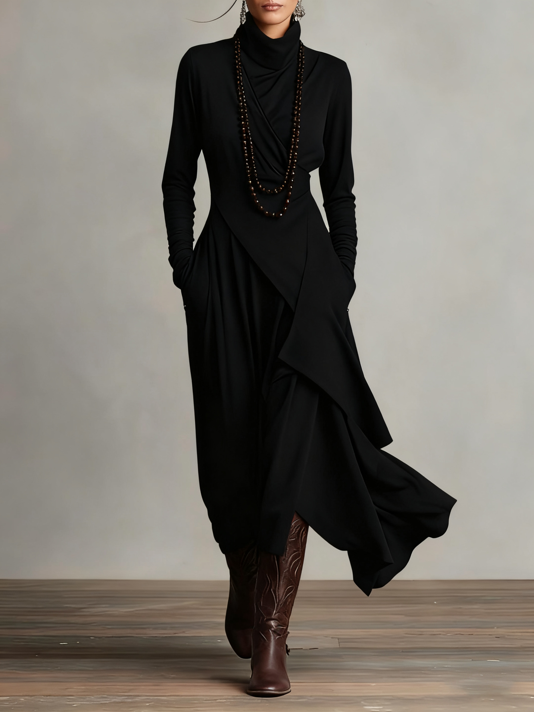 GIORGIA /   PLISSIERTES MAXIKLEID IN VIOLETT