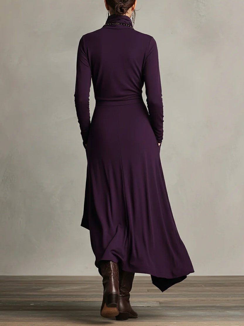 GIORGIA /   PLISSIERTES MAXIKLEID IN VIOLETT