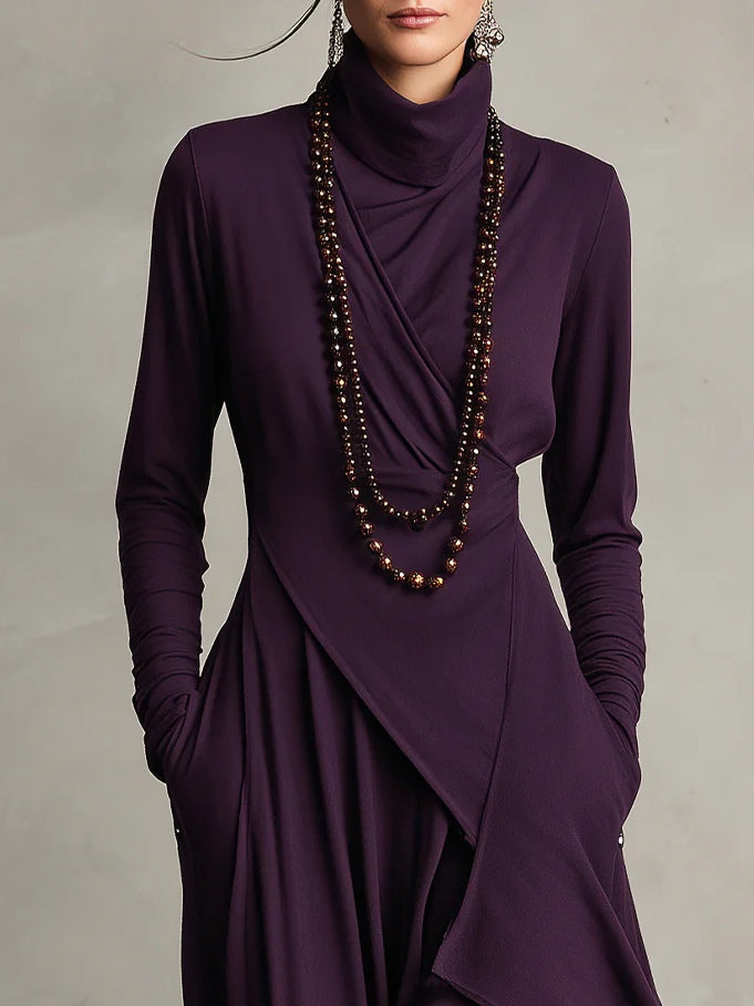 GIORGIA /   PLISSIERTES MAXIKLEID IN VIOLETT