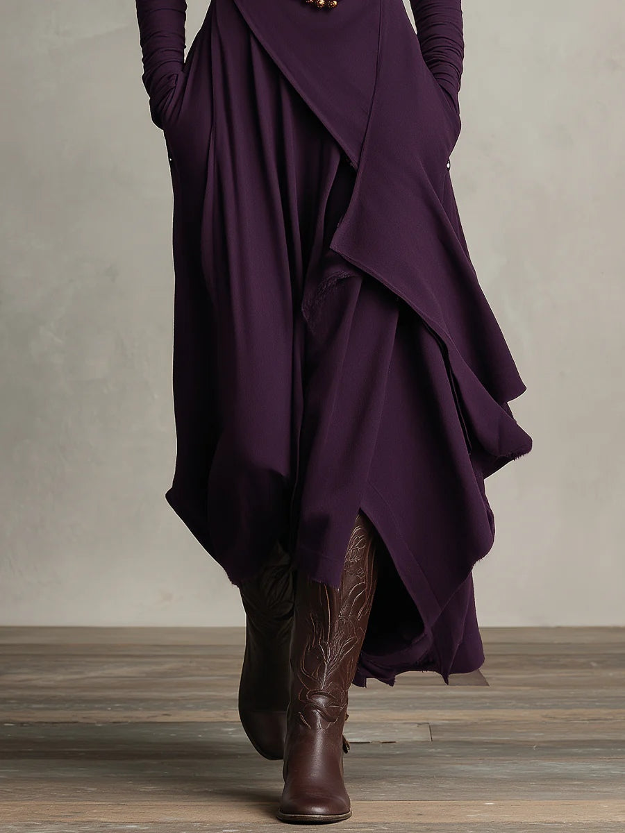 GIORGIA /   PLISSIERTES MAXIKLEID IN VIOLETT