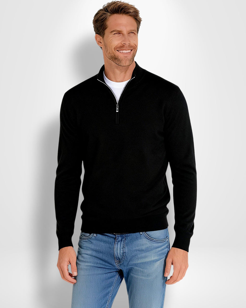 Pullover für Herren mit Zip-Kragen