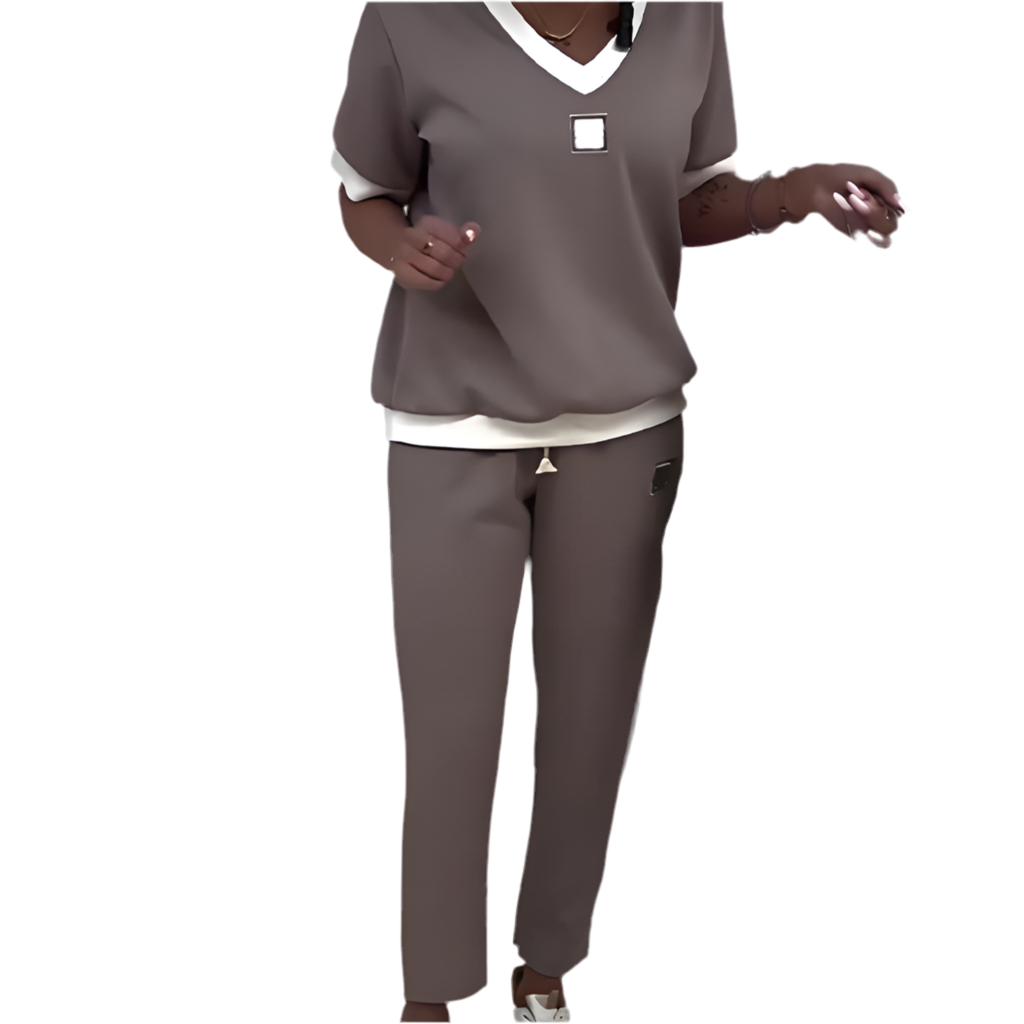 Zweiteiler Set Damen | Colorblock & Eleganter Freizeitlook
