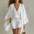 Zweiteiler Set Damen | Kimono & Shorts im Sommer-Look