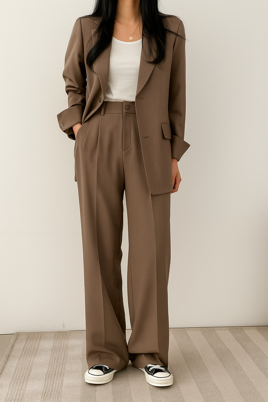 Zweiteiliges Set Damen | Blazer & Wide-Leg-Pants für klare Silhouette