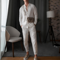 Zweiteiliges Sommeroutfit Herren | Freizeitanzug mit Stehkragen
