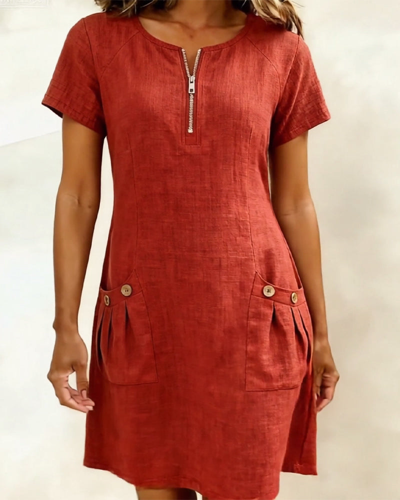 Renaty | Baumwollkleid mit Reißverschluss