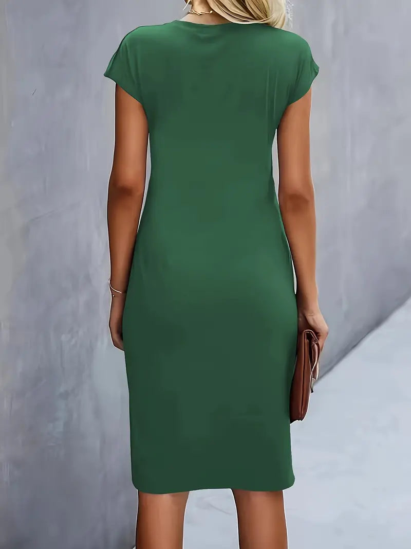 Damenkleid mit Rundhalsausschnitt – Elegantes Sommerkleid für Alltag & Besondere Anlässe