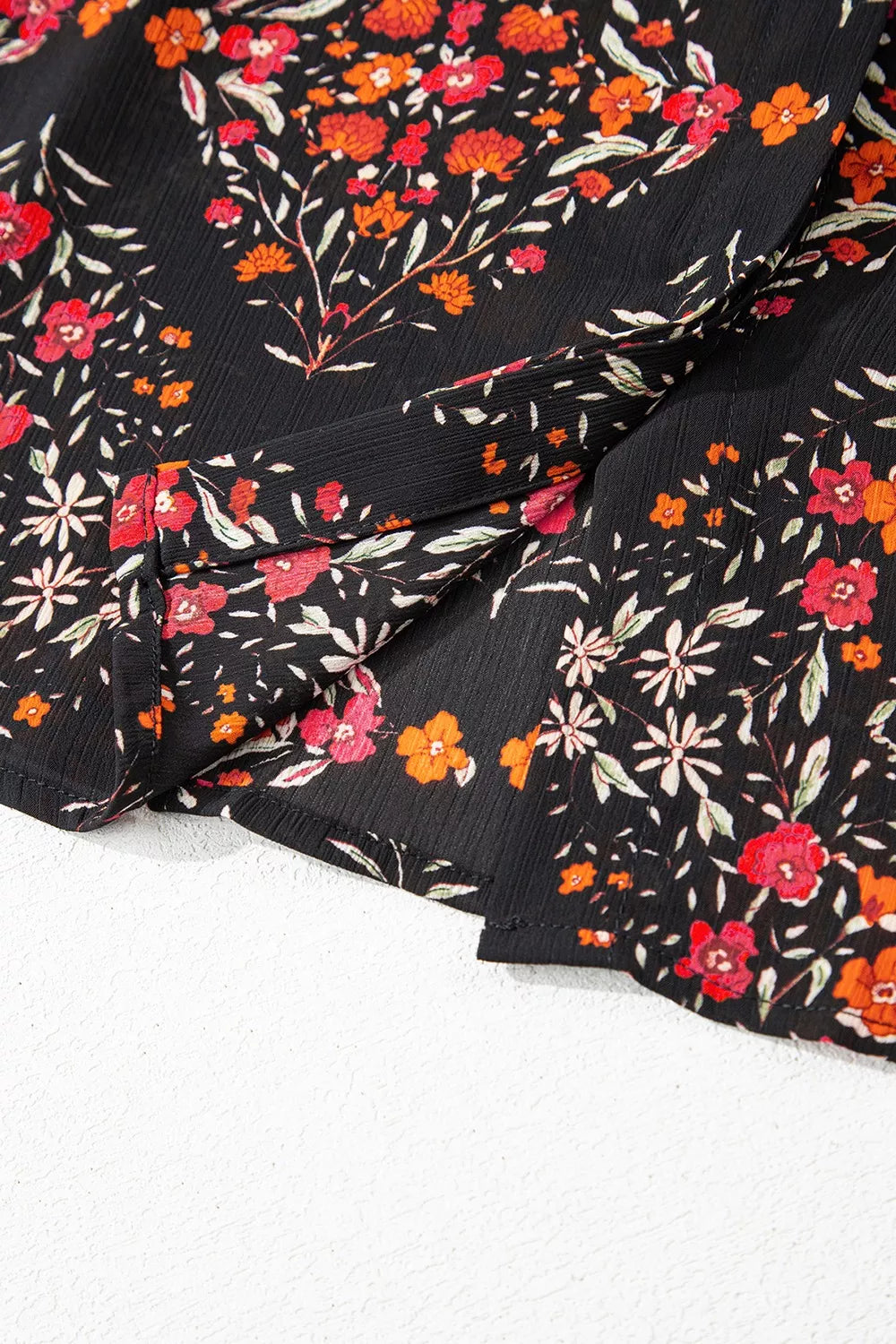Vintage-Blumenmuster-Hemd mit Knöpfen