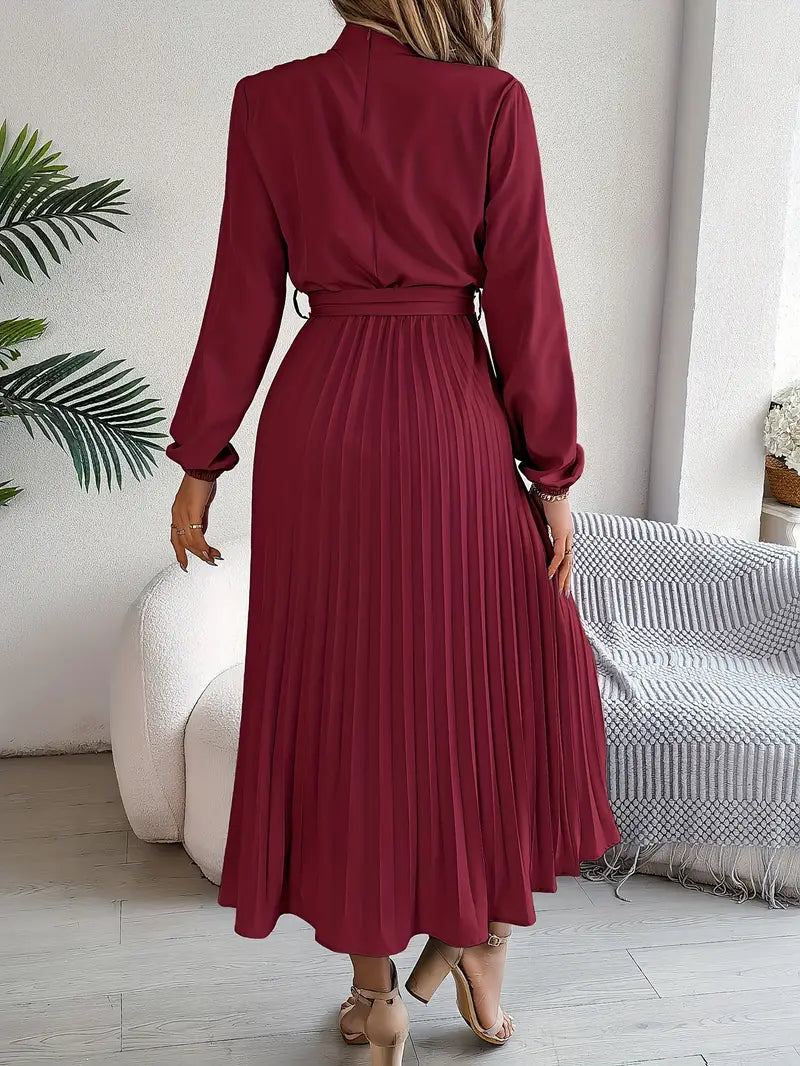 Damen Sommer Plissierter Abend Midikleid