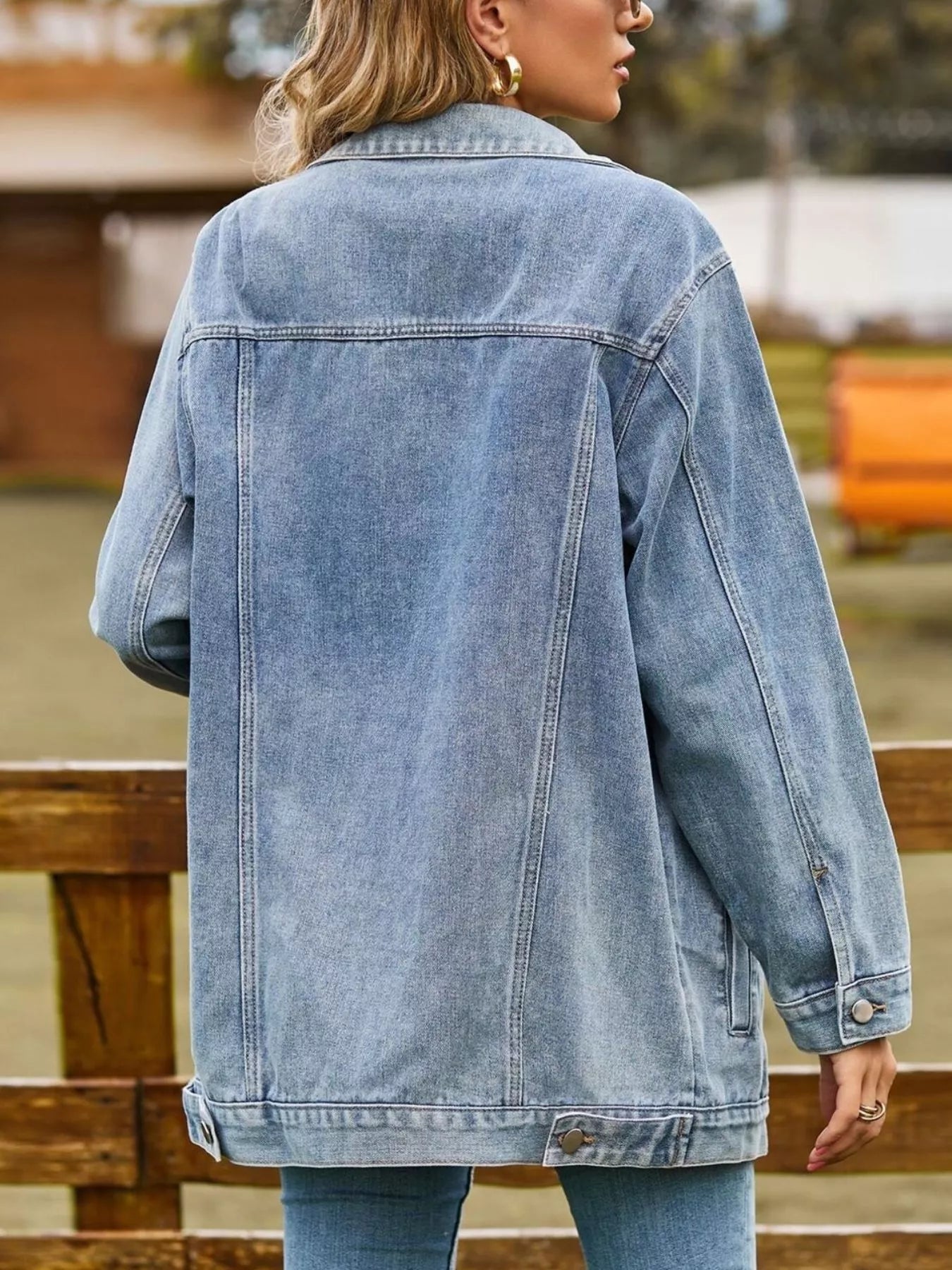 Lidi - Button Down Jeansjacke aus gewaschenem Denim