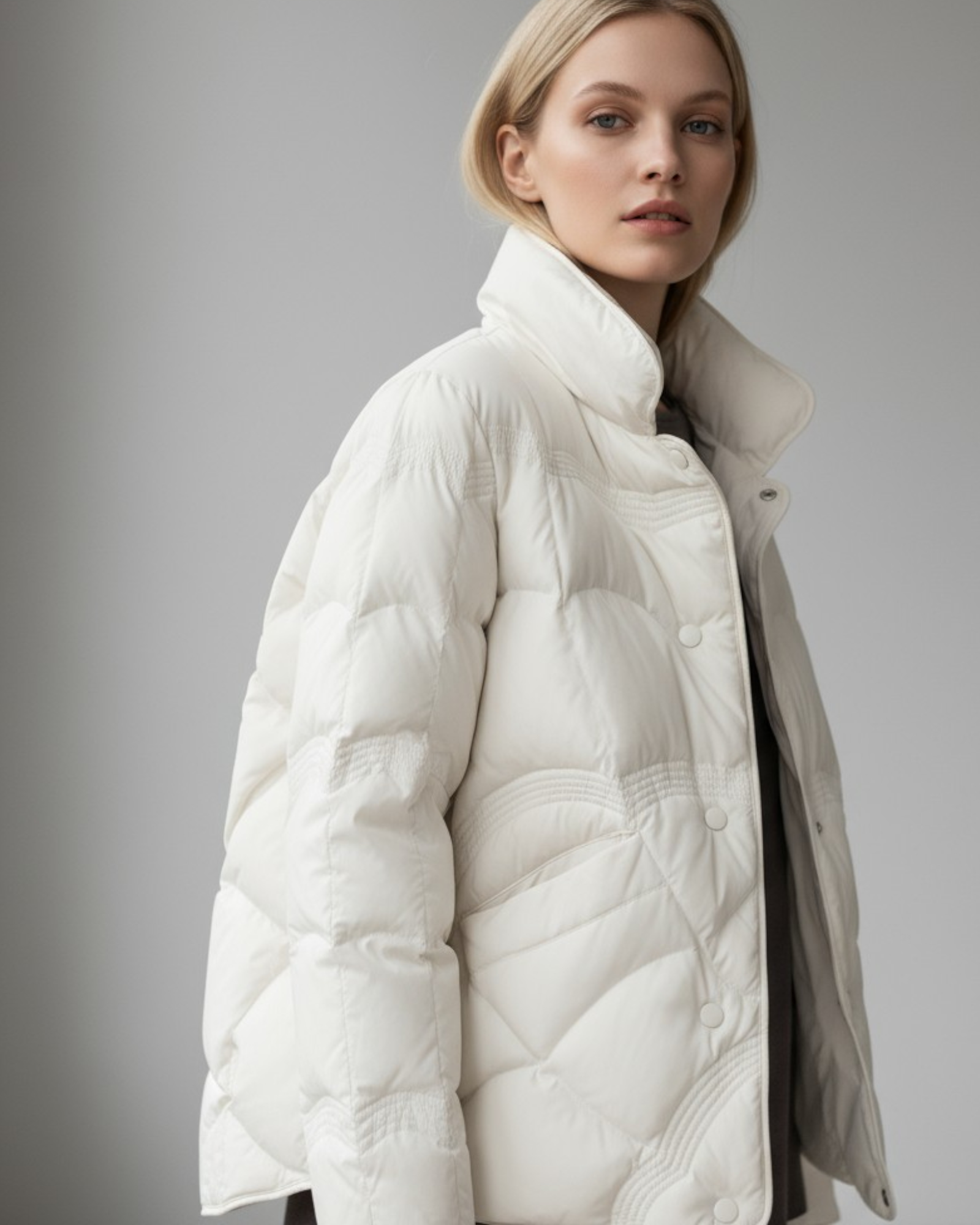 Steppjacke für Damen mit hohem Kragen im kurzen Stil