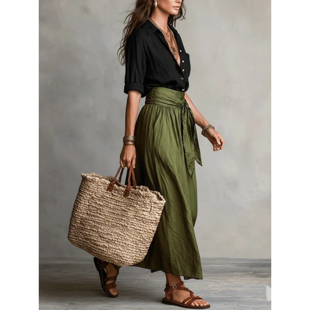 Abeba | Damen Grün Zweiteiler Bequem Sommer Set