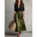 Abeba | Damen Grün Zweiteiler Bequem Sommer Set