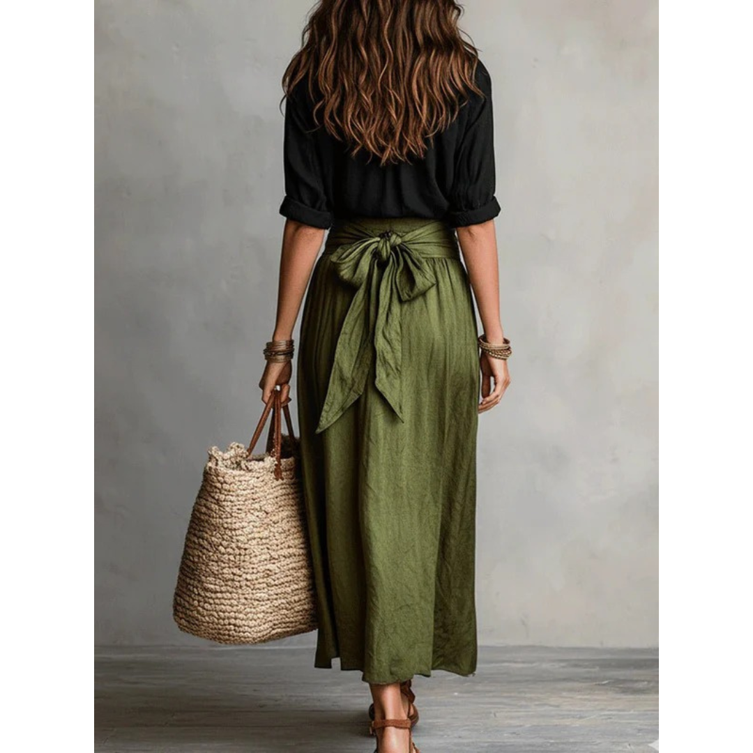 Abeba | Damen Grün Zweiteiler Bequem Sommer Set
