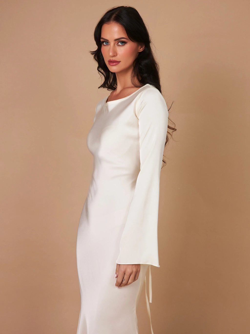 Adelgunde | Damen Langarm Maxikleid mit eleganter Silhouette