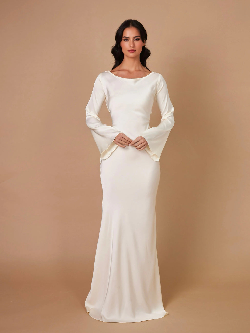 Adelgunde | Damen Langarm Maxikleid mit eleganter Silhouette