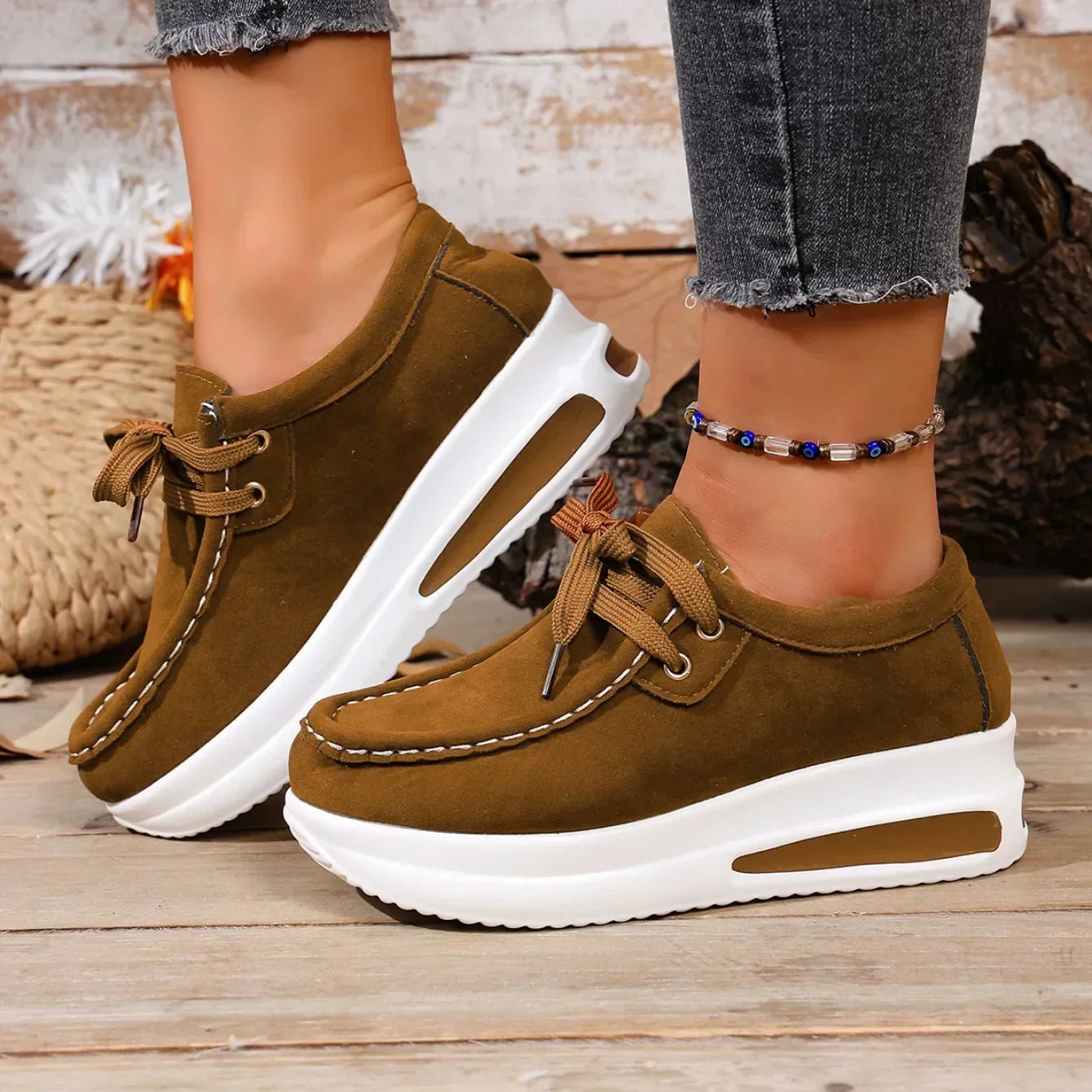 Adeline | Damen Plateau Schnürsneaker